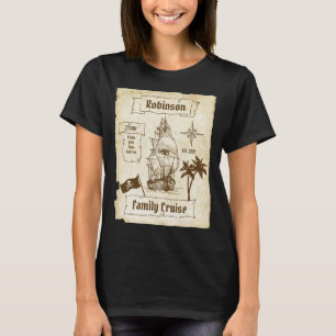 T-shirt Carte Pirate de croisière familiale Correspondance