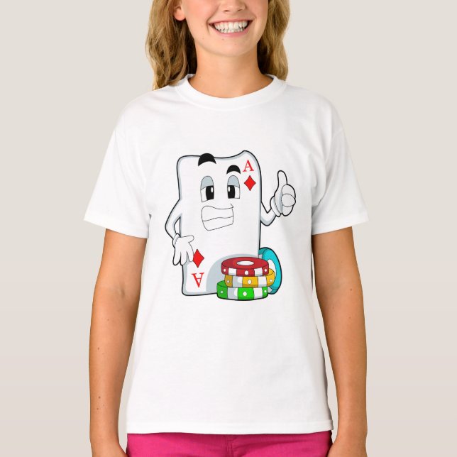 T-shirt Carte Poker avec jetons Poker (Devant)