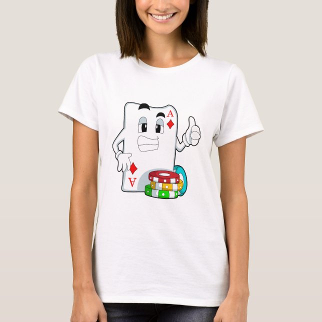 T-shirt Carte Poker avec jetons Poker (Devant)