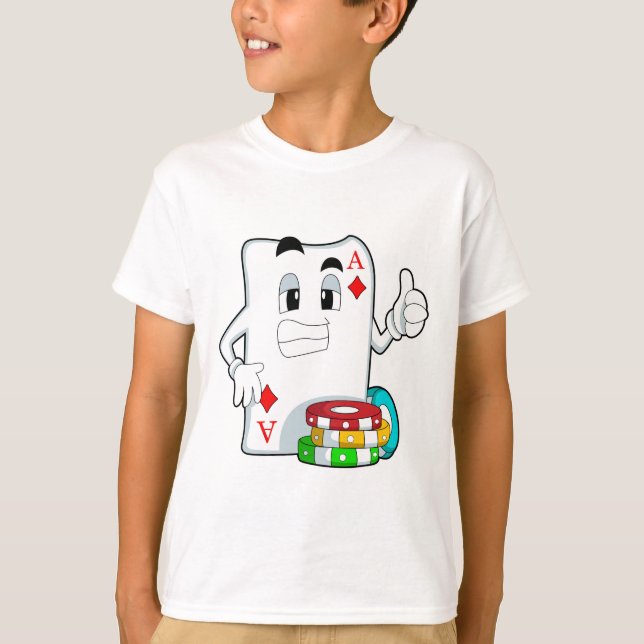 T-shirt Carte Poker avec jetons Poker (Devant)