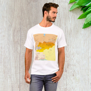 T-shirt Carte politique du Kirghizistan et d'Asie centrale