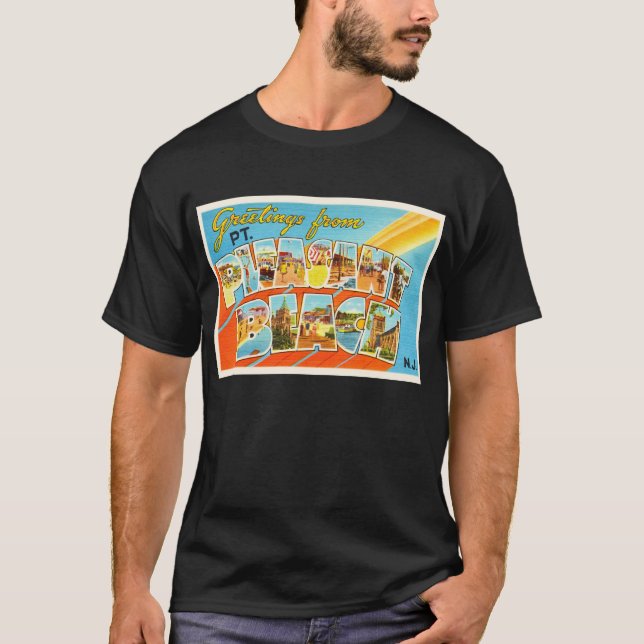 T-shirt Carte postale agréable de cru du New Jersey NJ de (Devant)