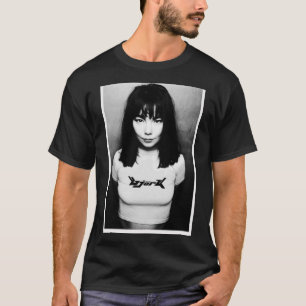 T-shirt Carte postale Björk noir blanc des années 90