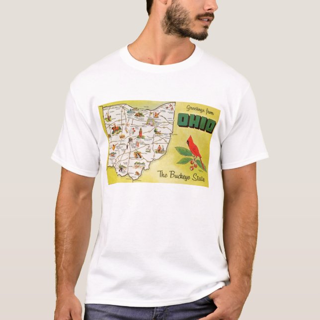 T-shirt Carte postale de penny d'état de l'Ohio (Devant)