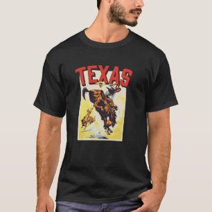 T-shirt Carte postale de voyage Texas Vintage Rodeo Cowboy