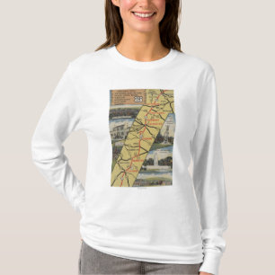 T-shirt Carte postale détaillée de l'itinéraire 15