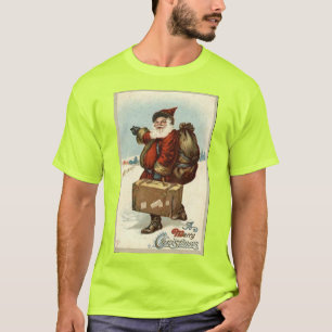 T-shirt Carte postale Santa Clause Suitcase