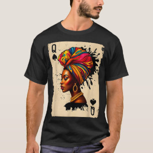 T-shirt Carte Reine Mélanine Africaine Histoire Noire Fièr