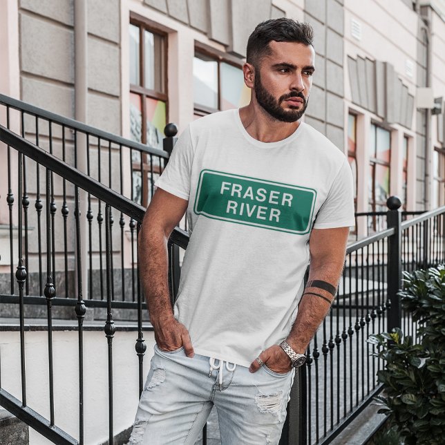 T-shirt Carte routière du fleuve Fraser Colombie-Britanniq (Créateur téléchargé)