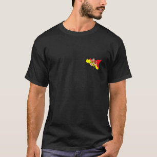 T-shirt Carte Sicilienne Et Drapeau Logo De La Poitrine - 