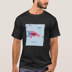 T-shirt Carte simplifiée de République Dominicaine, Voisin
