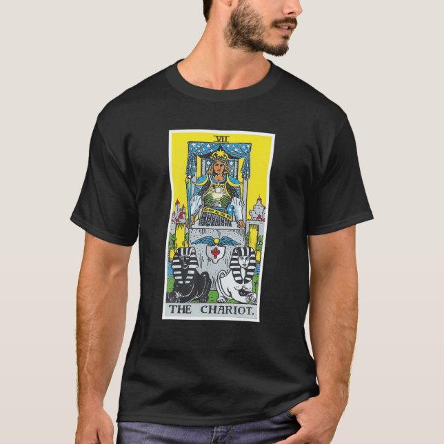 T-shirt Carte Tarot Chariot Croyances occultes Divination  (Devant)