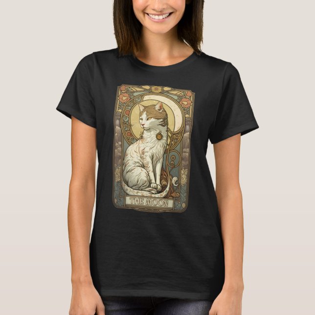 T-shirt Carte Tarot Chat Carte Tarot Lune Carte Tarot Nouv (Devant)