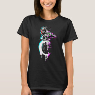 T-shirt Carte Tarot Crow Crow Crescent Moon Vaporwave Occu