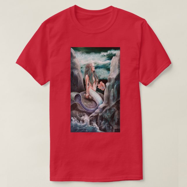 T-shirt Carte Tarot de haute prêtesse Sirène (Design devant)