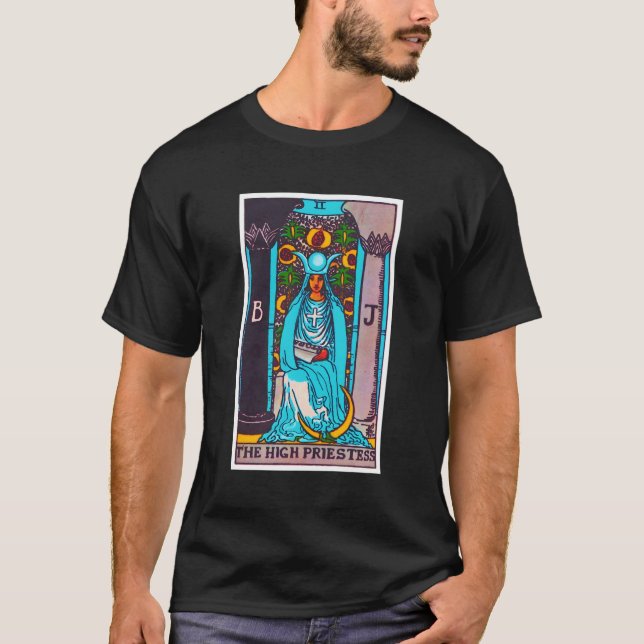T-shirt Carte Tarot de haute prêtre Psychique Occulte Meta (Devant)
