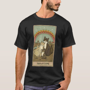 T-shirt Carte Tarot Dix De Tasses Et Chat De Famille Graph