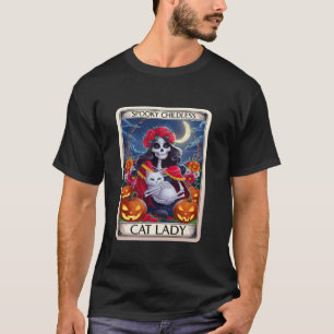 T-shirt Carte Tarot éffrayante sans chats Lady Tarot Hallo