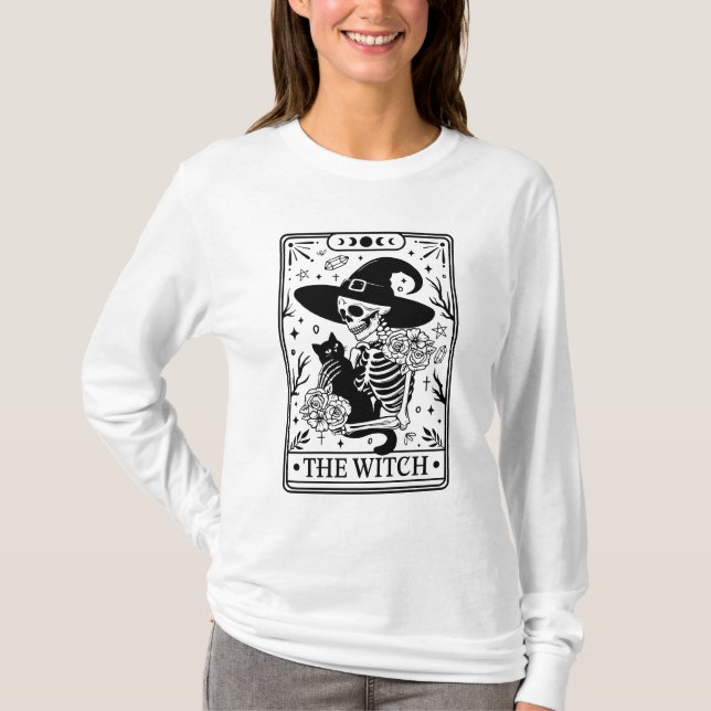 T-shirt Carte Tarot Halloween sorcière (Devant)