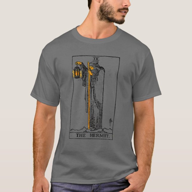 T-shirt Carte Tarot Hermit Vintage (Devant)