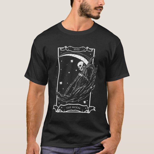 T-shirt Carte Tarot La Lune Xviii Style de mort (Devant)
