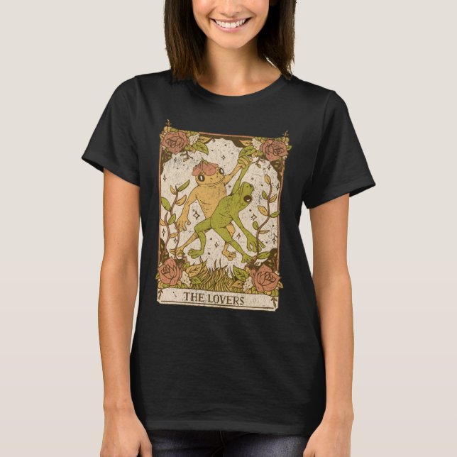 T-shirt Carte Tarot Nature Cottagecore de la Grenouille mi (Devant)