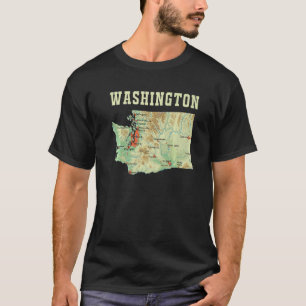 T-shirt Carte Topographique Des Grandes Villes R De L'État