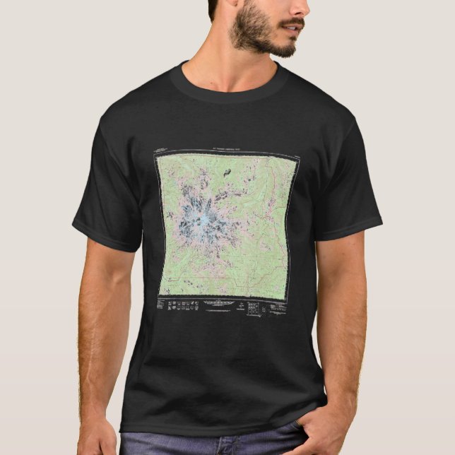 T-shirt Carte topographique du parc national du Mont-Raini (Devant)