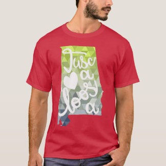 T-shirt Carte Tuscaloosa Alabama Vert et Bleu