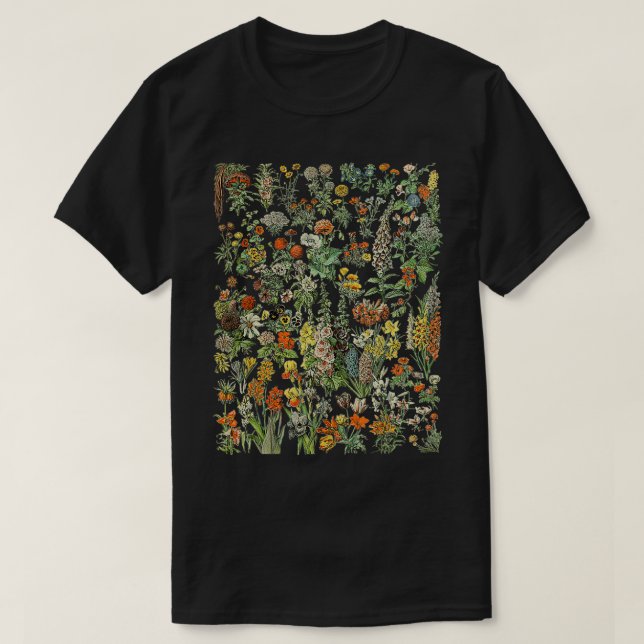 T-shirt Carte végétale vintage inspirée (Design devant)