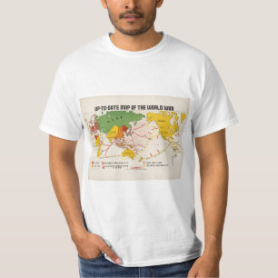 T-shirt Carte Vintage de la Seconde Guerre mondiale
