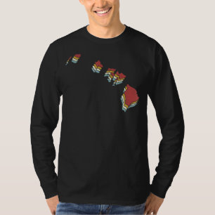 T-shirt Carte Vintage de l'État américain Retro Hawaii