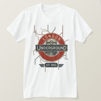T-shirt Carte vintage du métro de Londres Rétro