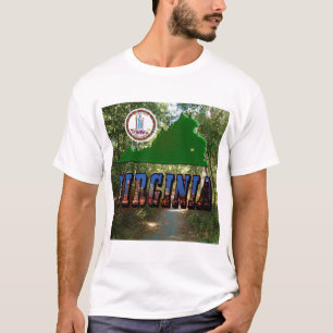 T-shirt Carte Virginie, Sceau d'État, Texte de l'image