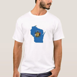 T-shirt Carte Wisconsin Formé Drapeau d'État Wisconsinite 