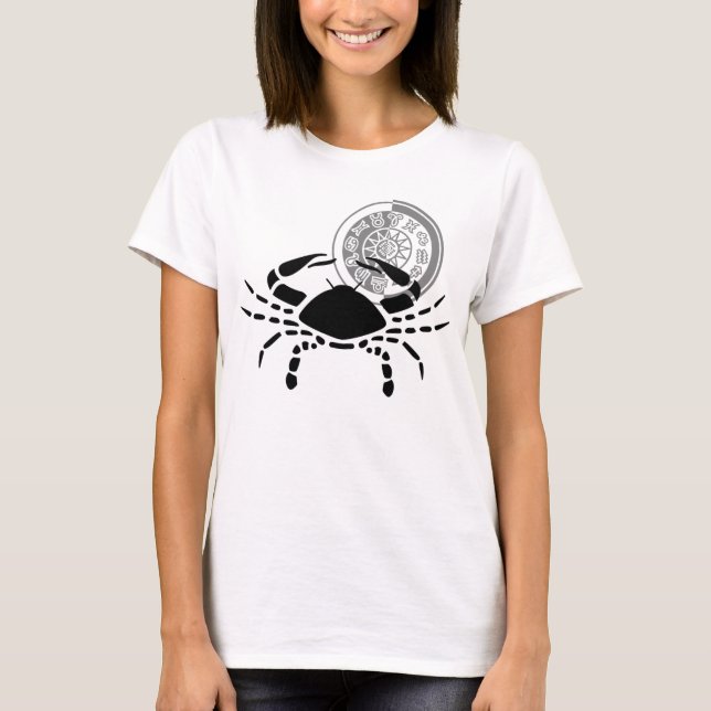 T-shirt Carte Zodiac du crabe du cancer à la grecque (Devant)