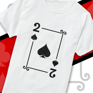 T-shirt Cartes de jeu Costume 2 pique carte deux cartes