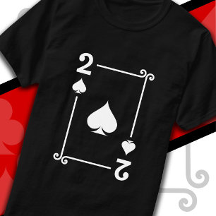 T-shirt Cartes de jeu Costume 2 pique carte deux cartes