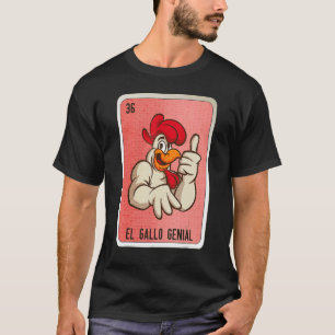 T-shirt Cartes de loto de bingo d'argot mexicain El Gallo