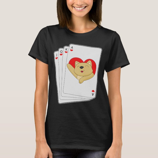 T-shirt Cartes de Poker Cat (Devant)