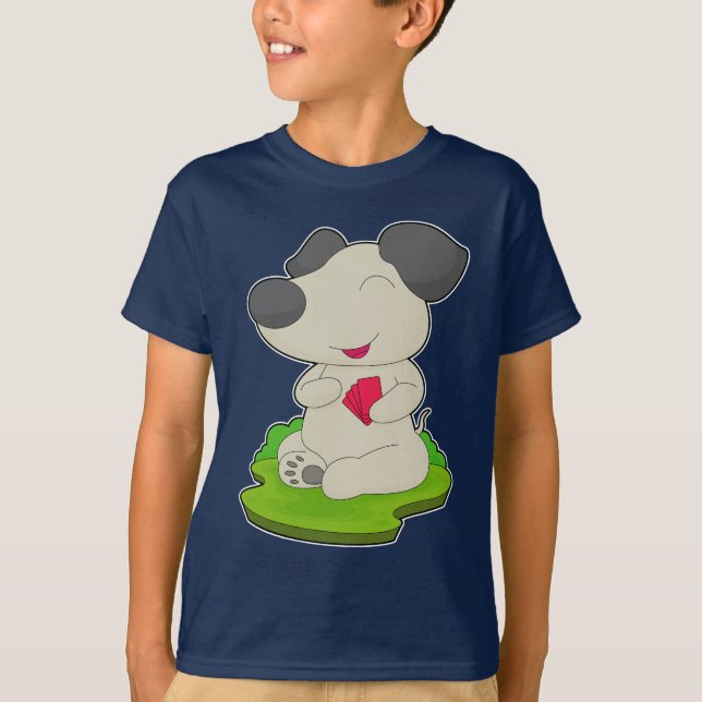 T-shirt Cartes de Poker de chien (Devant)