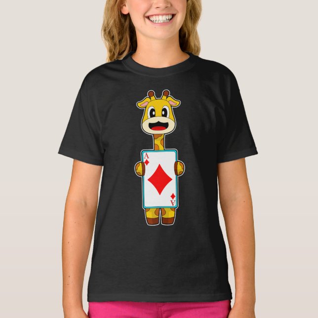 T-shirt Cartes de Poker Giraffe (Devant)