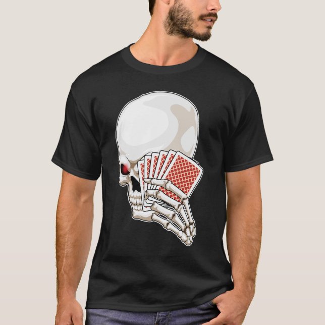 T-shirt Cartes de Poker Skull (Devant)
