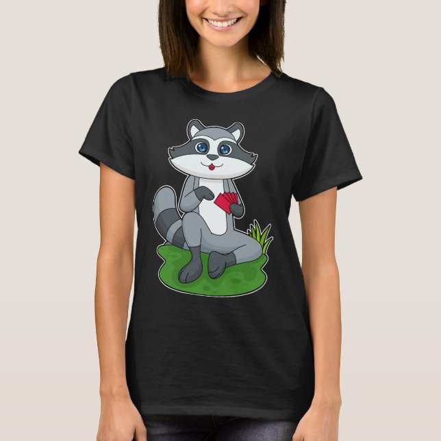 T-shirt Cartes Racoon Poker Poker (Devant)