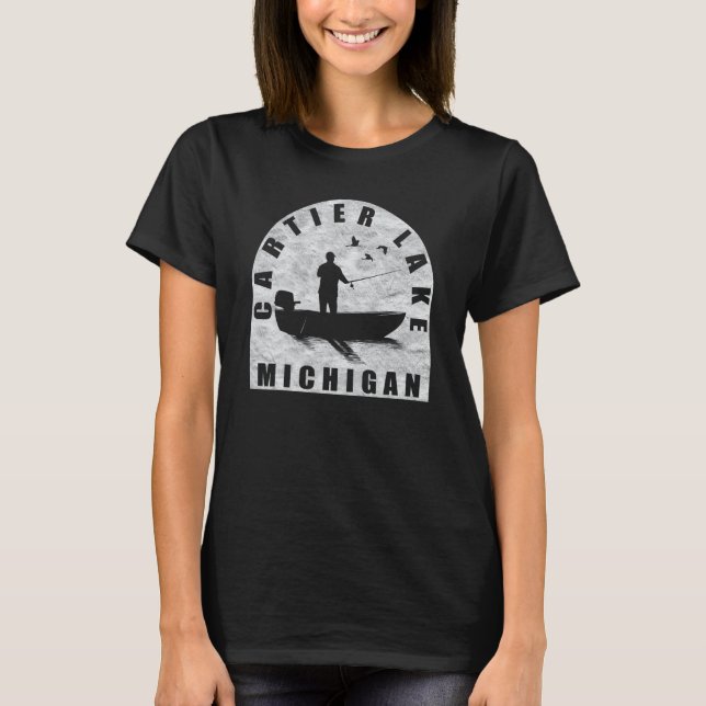 T-shirt Cartier Lake Fishing Michigan (Devant)