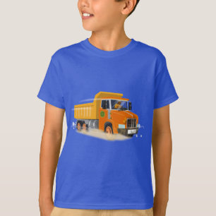 T-shirt Cartographie de camion à vidange jaune pour enfant