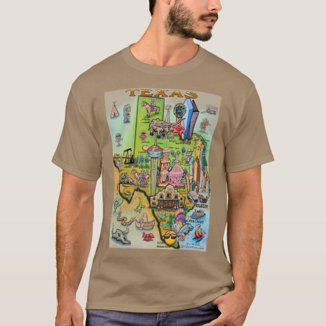 T-shirt Cartographie du Texas (Devant)