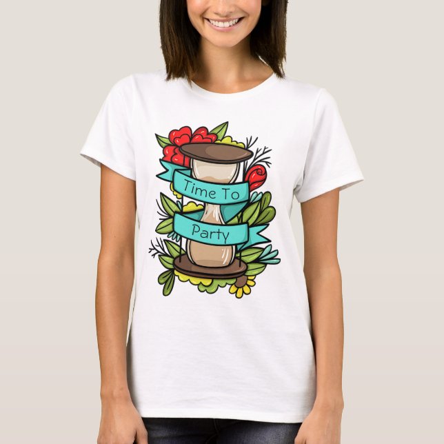 T-shirt Cartographie Heure de fête Verre Nouvel An (Devant)