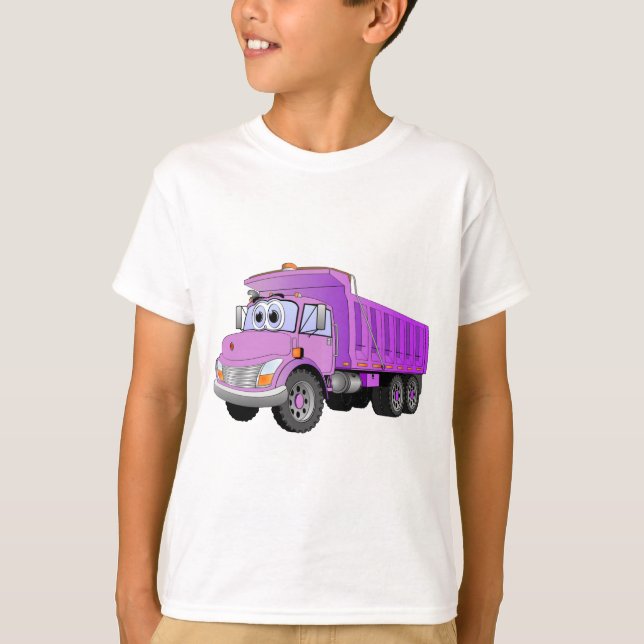 T-shirt Carton de camion à vidange violet (Devant)