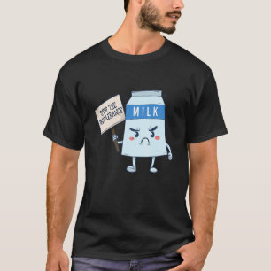T-shirt Carton de lait Stop à l'intolérance Lactose intolé